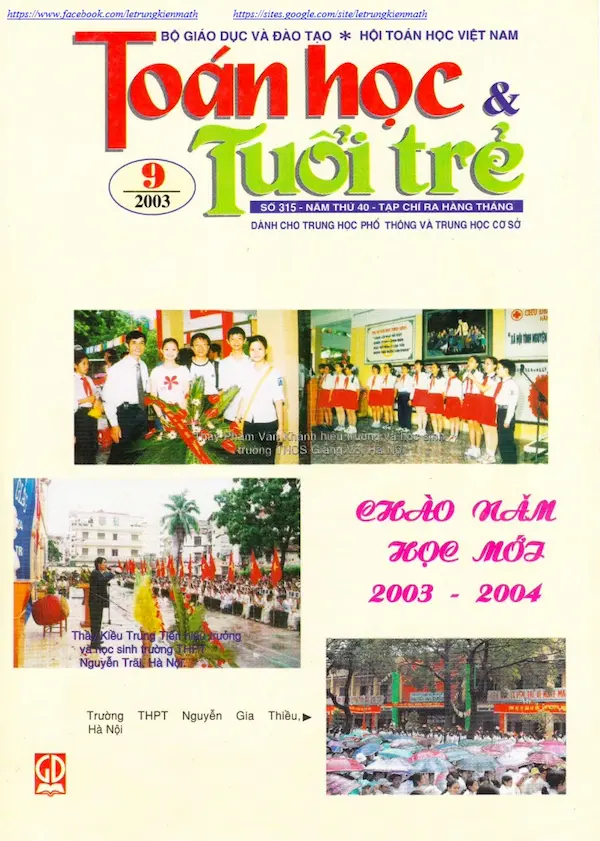 Tạp chí Toán Học và Tuổi trẻ số 315 tháng 09 năm 2003