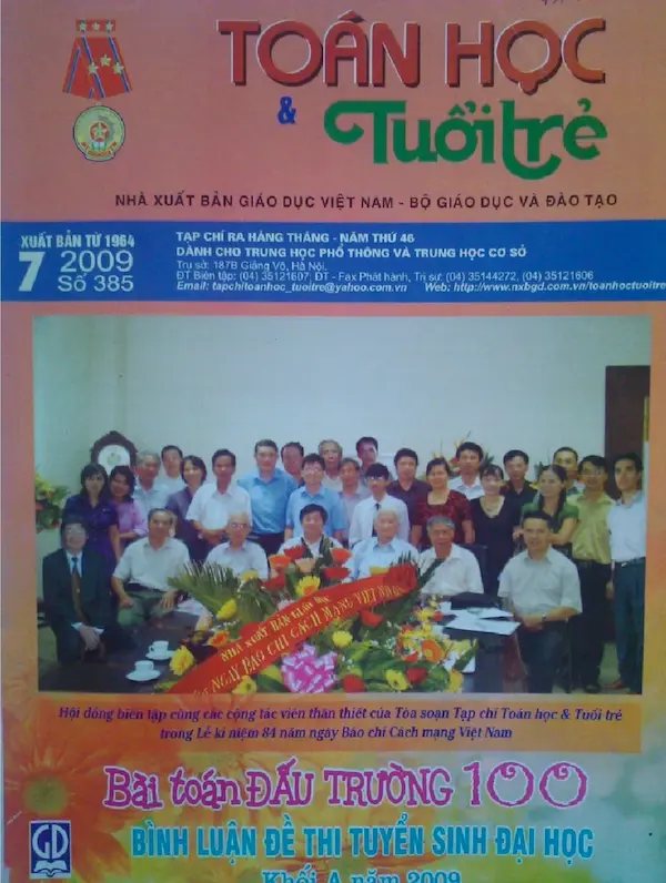 Tạp chí Toán Học và Tuổi trẻ số 385 tháng 7 năm 2009