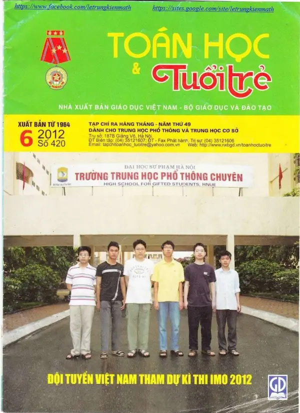 Tạp chí Toán Học và Tuổi trẻ số 420 tháng 6 năm 2012