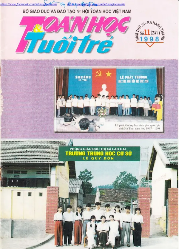Tạp Chí Toán Học Và Tuổi Trẻ Số 257 Tháng 11 Năm 1998