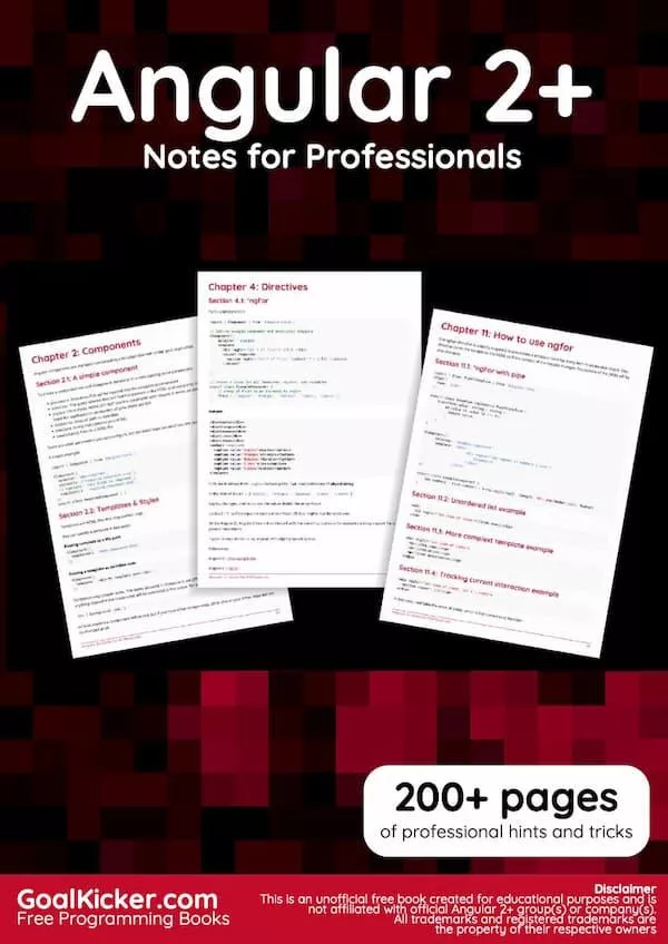 Angular 2+ Notes for Professionals