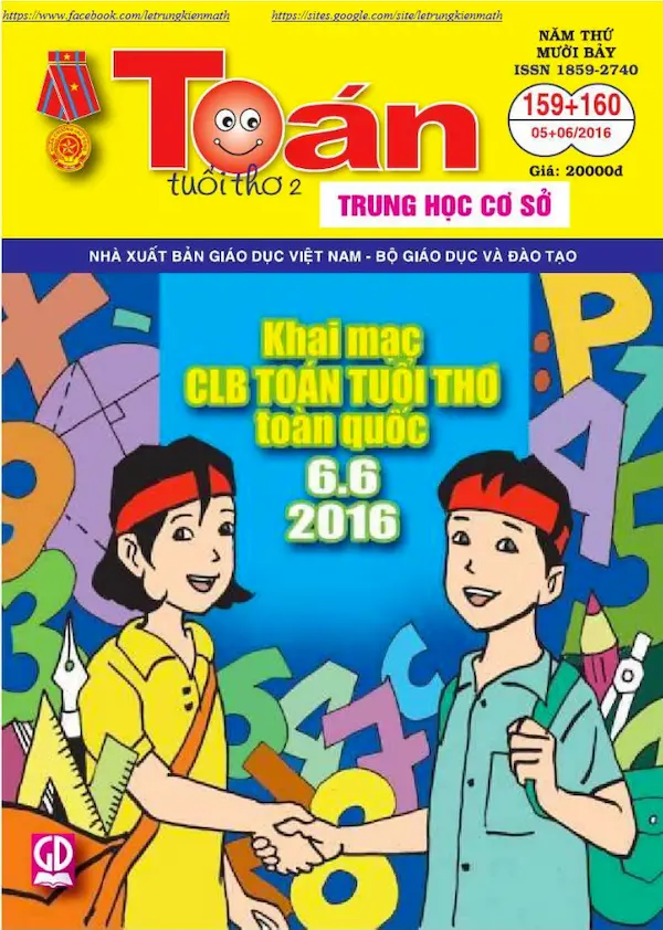 Toán tuổi thơ 2 THCS Số 159 + 160 phát hành tháng 5 và tháng 6 năm 2016