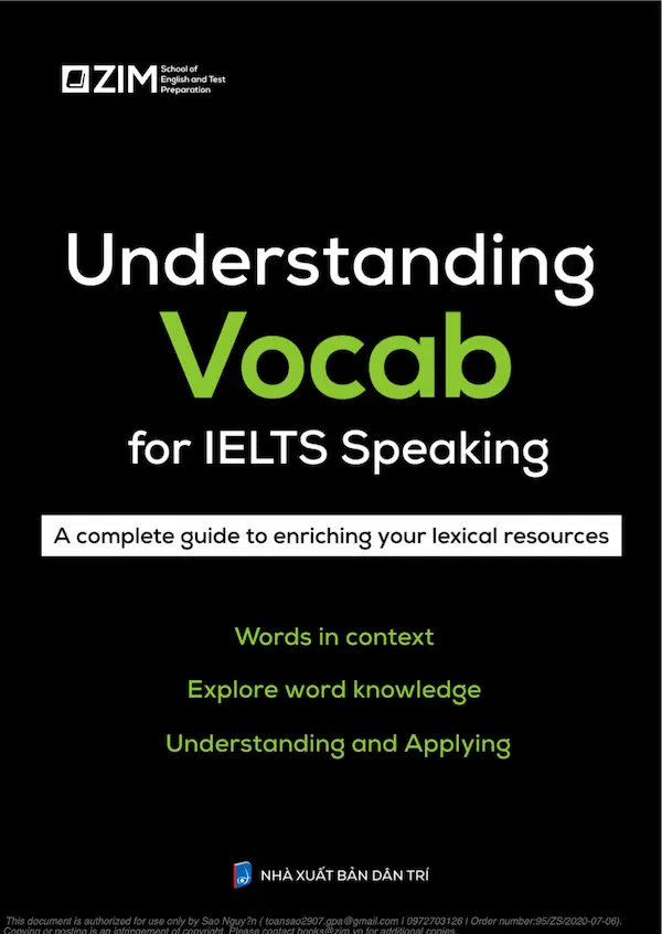 Understanding Vocab for IELTS Speaking