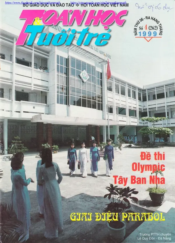 Tạp Chí Toán Học Và Tuổi Trẻ Số 262 Tháng 4 Năm 1999