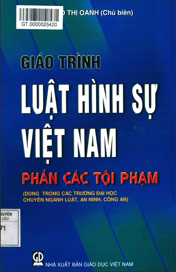 Giáo trình luật hình sự Việt Nam - Phần các tội phạm