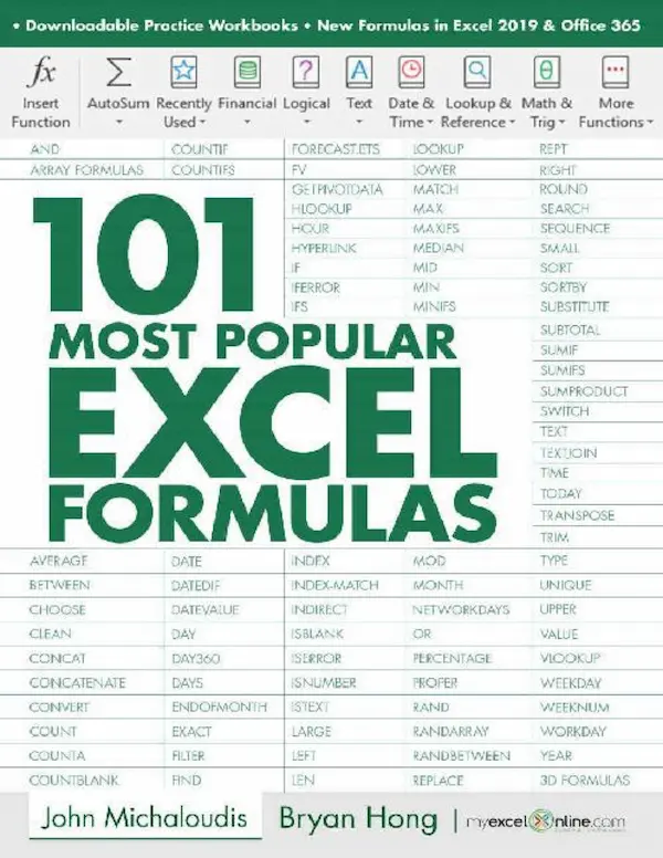 101 Most Popular Excel Formulas