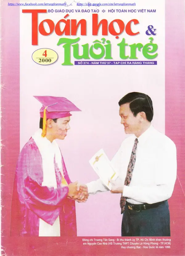 Tạp Chí Toán Học Và Tuổi Trẻ Số 274 Tháng 4 Năm 2000