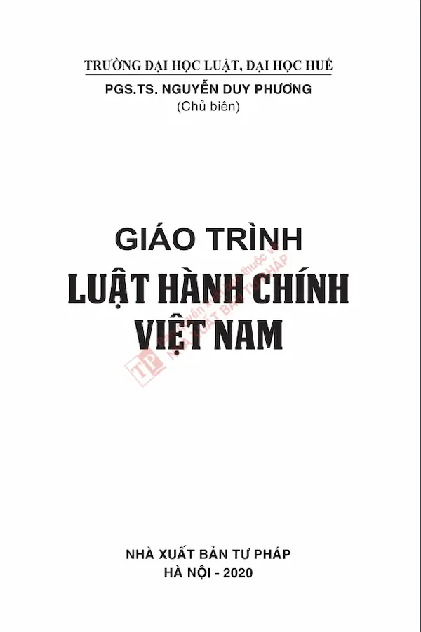 Giáo Trình Luật Hành Chính Việt Nam - Nguyễn Duy Phương