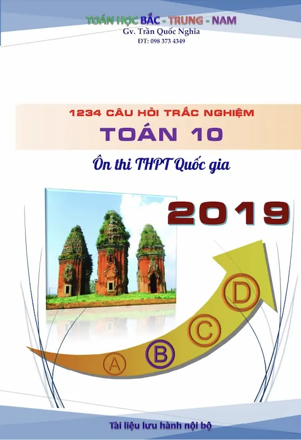 1234 Câu Hỏi Trắc Nghiệm Toán 10 Ôn Thi THPT Quốc Gia 2019
