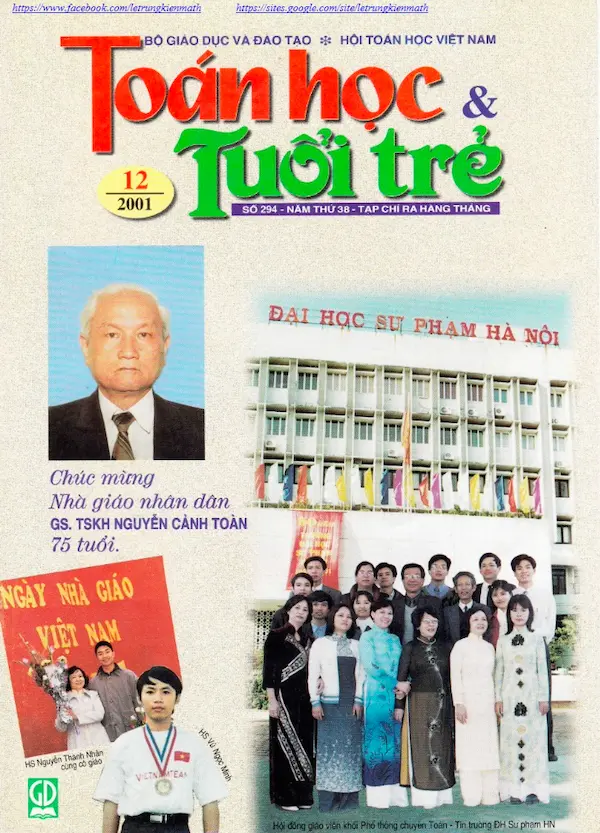 Tạp chí Toán Học và Tuổi trẻ số 294 tháng 12 năm 2001