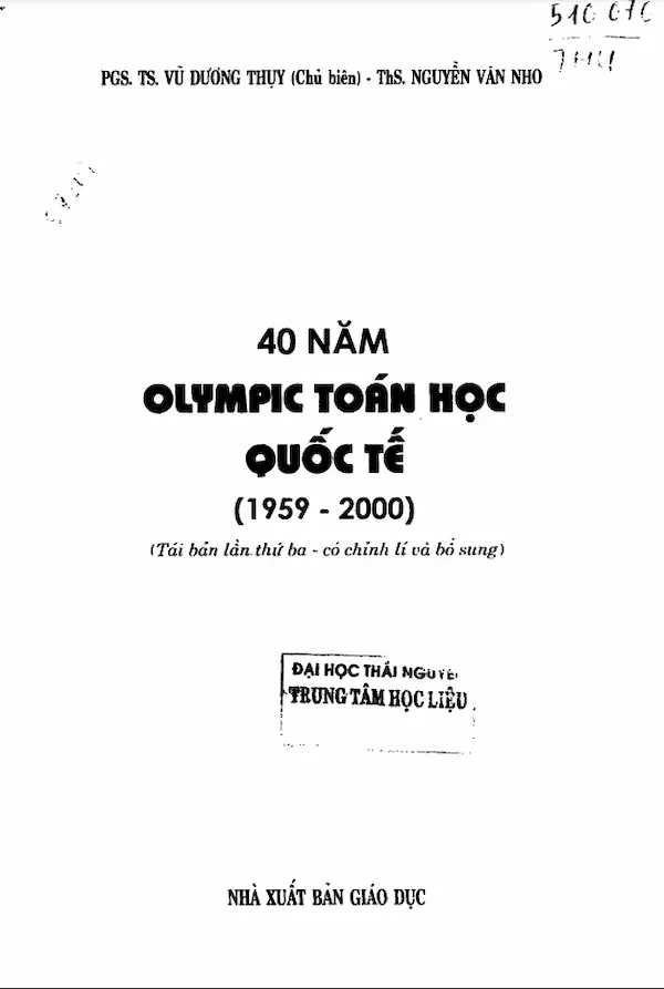 40 Năm Olympic Toán Học Quốc Tế (1959-2000)